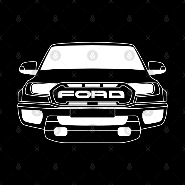 Ford Ranger Raptor White Outline by kindacoolbutnotreally