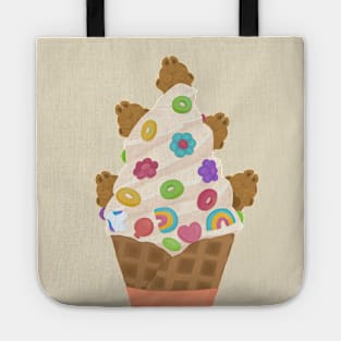 Cute rabbit ice cream Tote