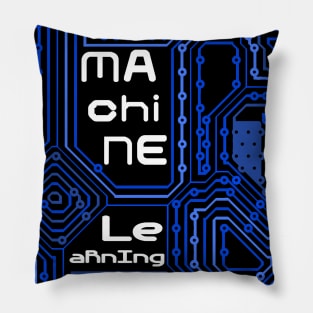 Machine Learning Circuit Board | Blue White Pillow