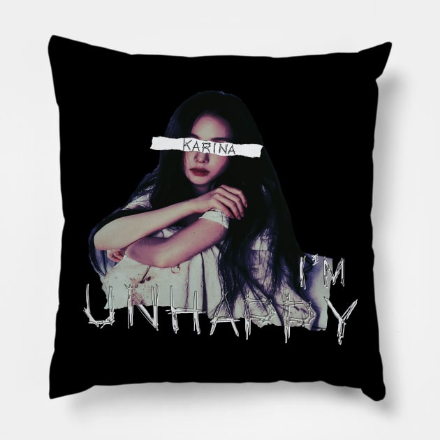 aespa Karina I'm Unhappy Pillow by wennstore