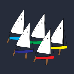 Penguin Dinghy Sailboats Racing T-Shirt