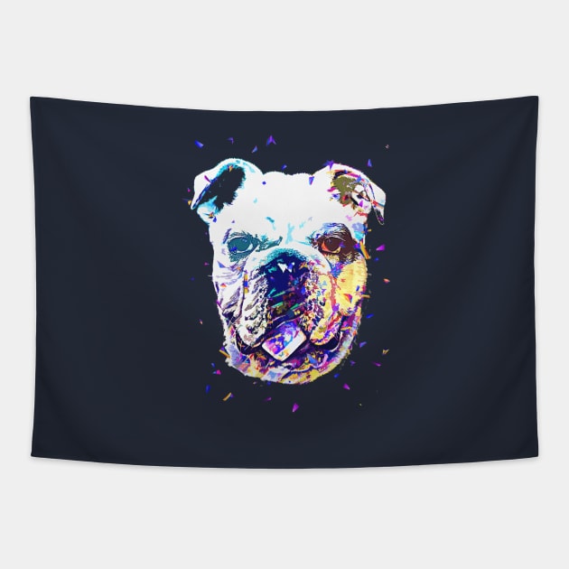 Buldog Face Pop Art Tapestry by FOURCORNER