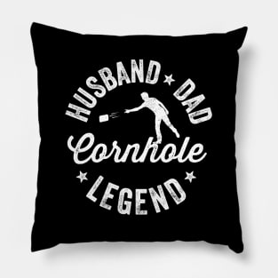 Cornhole Shirt Vintage Funny Husband Dad Cornhole Legend Pillow