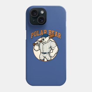 Polar Bear Power Baseball Mascot Phone Case