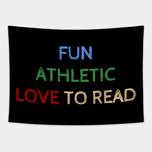 Fun Athletic Love To Read - Funny Quotes Tapestry