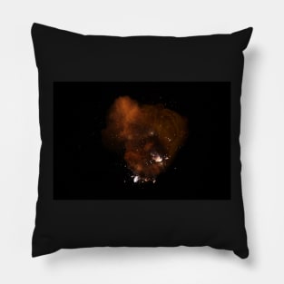 Realistic fiery bomb dark explosion with sparks and smoke Pillow