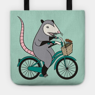 Possum on a Bicycle Tote