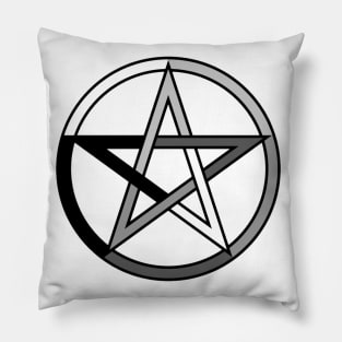 White, Grey and Black Pentagram Pentacle Pillow