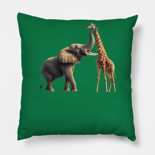 elephant vs giraffe Pillow