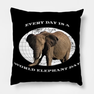 Every Day Is A Word Elephant Day Pillow