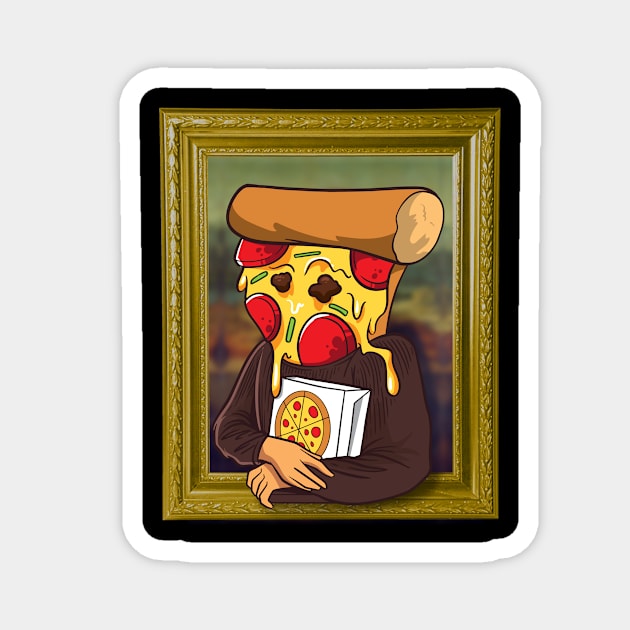 Die Pizza Mona Lisa lustiges Künstler und Pizza Fan Magnet by Cedinho