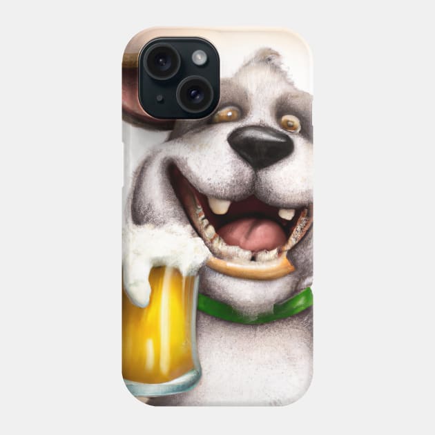 Funny Dog with Beer Phone Case by maxcode