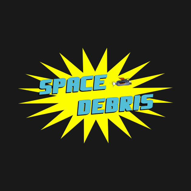 Space Debris logo with rocketship by Crazy Ants Media