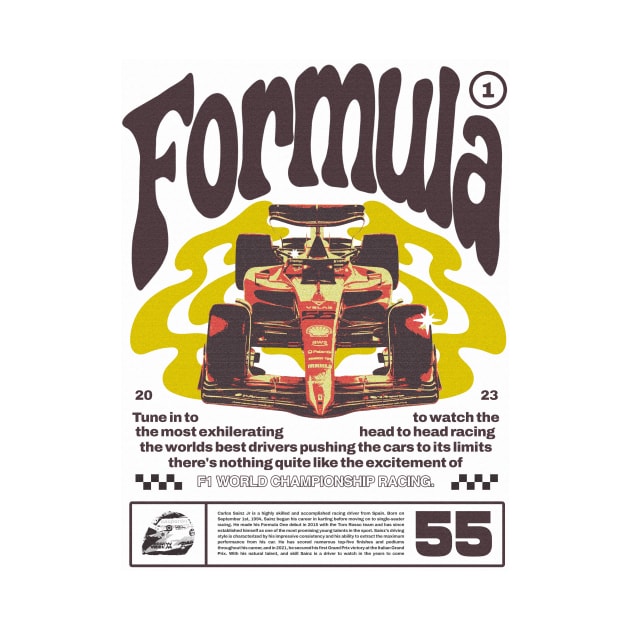 Vintage F1 Groovy Graphic by Abaan
