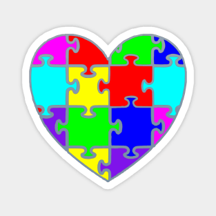 Puzzle Heart Magnet