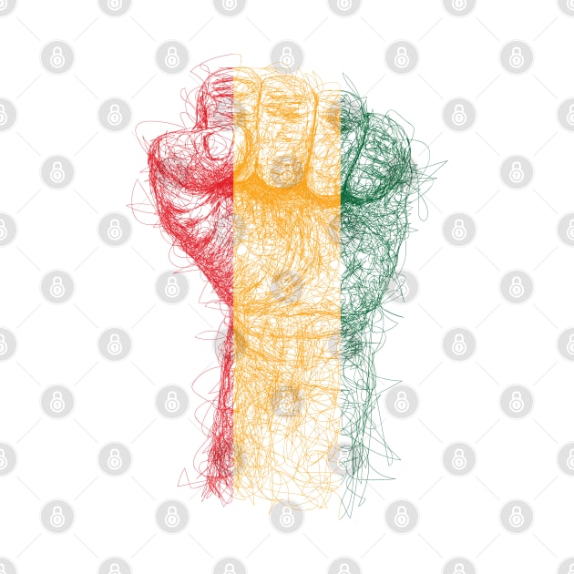 Hand fist drawing with scribble art by KondeHipe