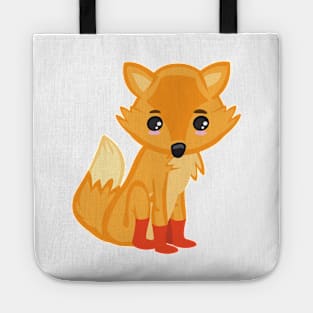 Cute Kawaii Orange Fox Kid Design Tote