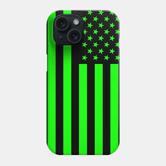 New United States Fluorescent Green Flag Phone Case by NINE69