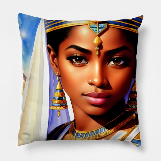 Nubian Egyptian Princess Pillow by Nobiya