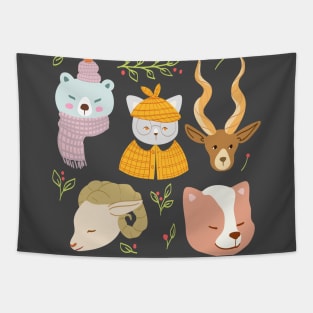 Woodlands Animal Pattern Tapestry