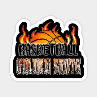 Classic Basketball Design State Personalized Proud Name Magnet