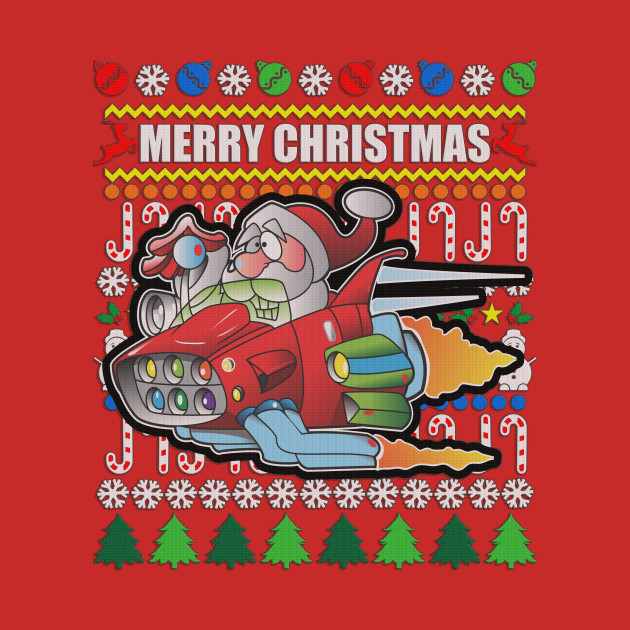 ugly sweater hot rod santa christmas ugly sweater t shirt 775764 1