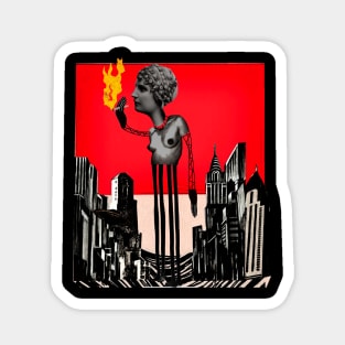 Ciudad de locos corazones Magnet