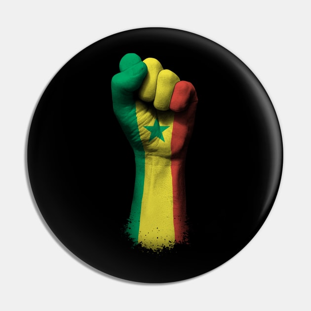 Flag of Senegal on a Raised Clenched Fist Pin by jeffbartels