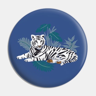 White Tiger in the Jungle Pin