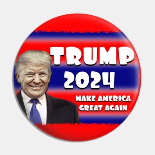 Cartoon TRUMP 2024 MAKE AMERICA GREAT AGAIN Pin