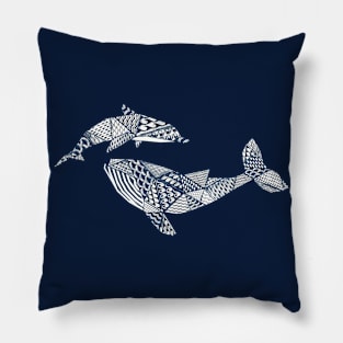 Geometric Ocean Animals Pillow