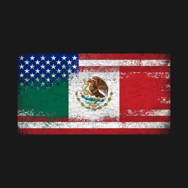 Mexican American Flag Vintage by zurcnami