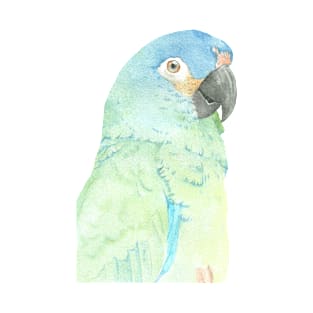 blue-winged macaw parrot portrait watercolor painting tropical pet v2 T-Shirt