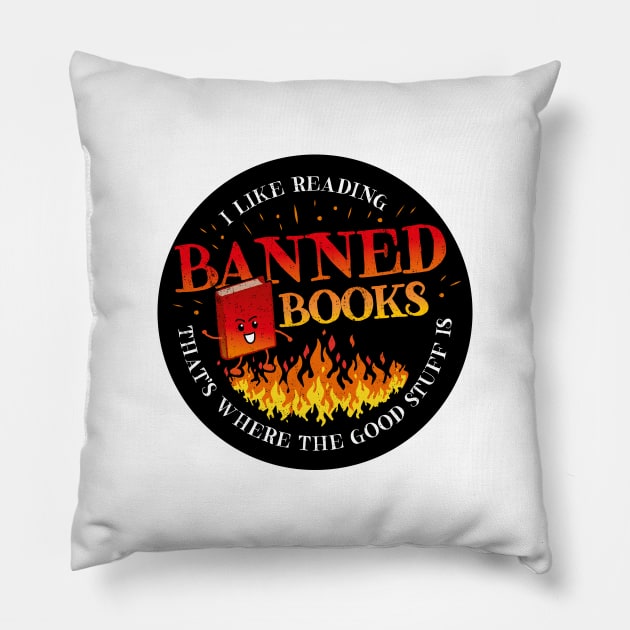 Banned books are on fire Pillow by minimaldesign