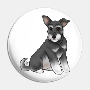 Dog - Miniature Schnauzer - Black and Silver Natural Pin