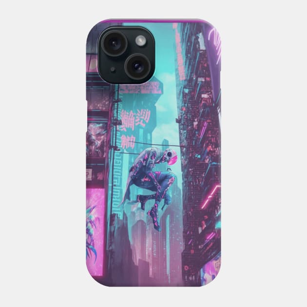 Neon City Lights Phone Case by SynthwavePrince 