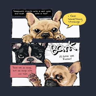 Cartoon dogs in comic panel style T-Shirt