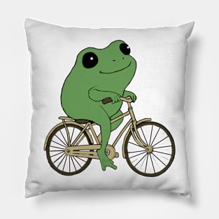 Funny biking frog Pillow