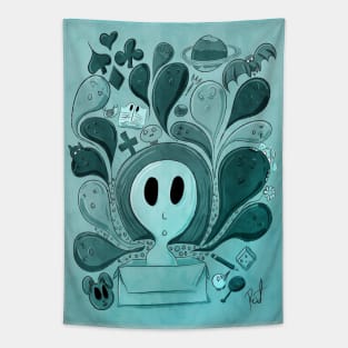 Doodle Box Duotone Tapestry