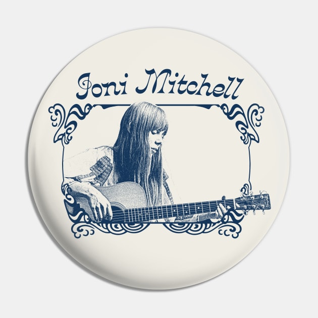 Joni Mitchell // Retro 1970s Style Fan Art Design Pin by DankFutura