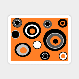 Experimental Geometric Circle Print Pattern (Orange version) Magnet