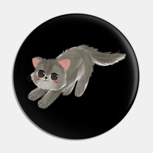 Timmy the Grey cat Pin