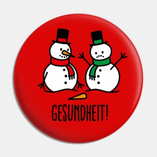 Gesundheit sneezing snowman funny ugly Christmas Pin