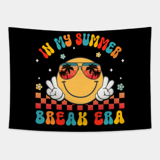 In My Summer Break Era Groovy Smile Face Summer Break Tapestry