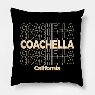 Coachella California Repeating Text Pillow