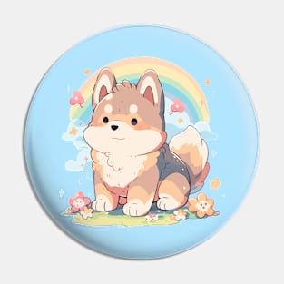 Kawaii - Happy Husky Pup Pin