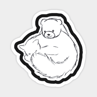 Kitten Smiley Bear Sketch Magnet