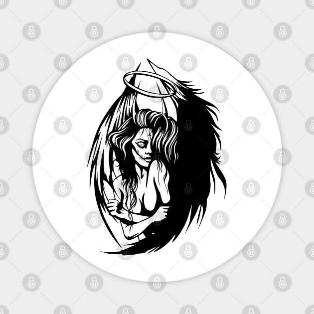 Angel Demon Girl Sexy Girl Sexy Girl Tattoo Magnet Teepublic Au