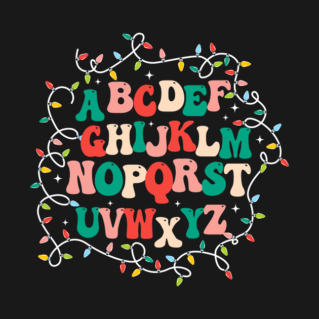 Alphabet Christmas Lights Groovy Alphabet Xmas Boys Girls by ArifLeleu