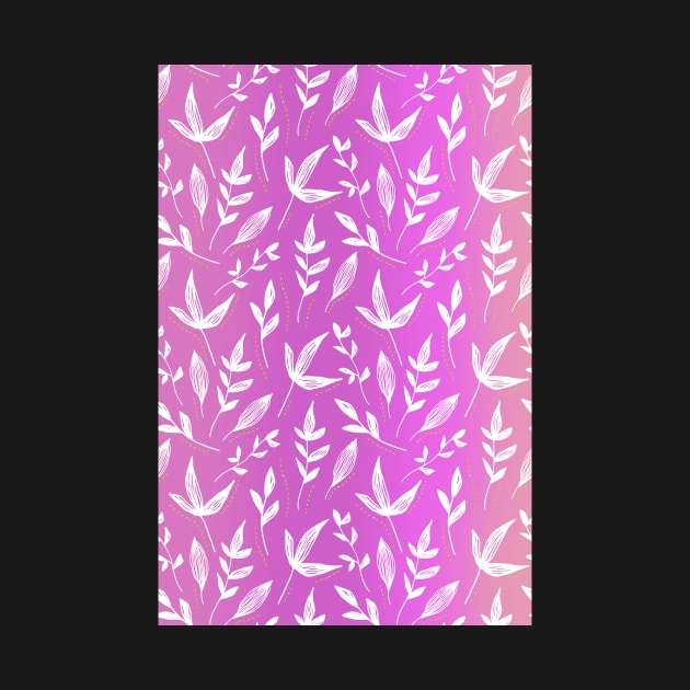 Pink leaves pattern by PedaDesign
